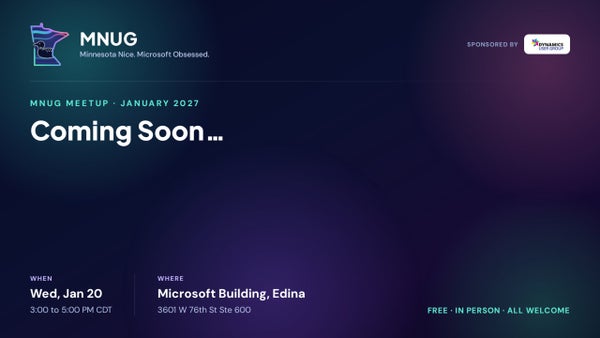 Jan 2027 | MNUG MeetUp logo